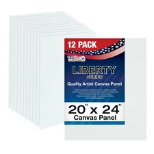 Blank Cotton Canvas Panels 20"x24" 12 PK Mounted Art Boards Paint Supplies Craft