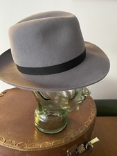 CHRISTYS London Man’s Light Grey Vintage Fedora. AS NEW. 54cm Head Size 