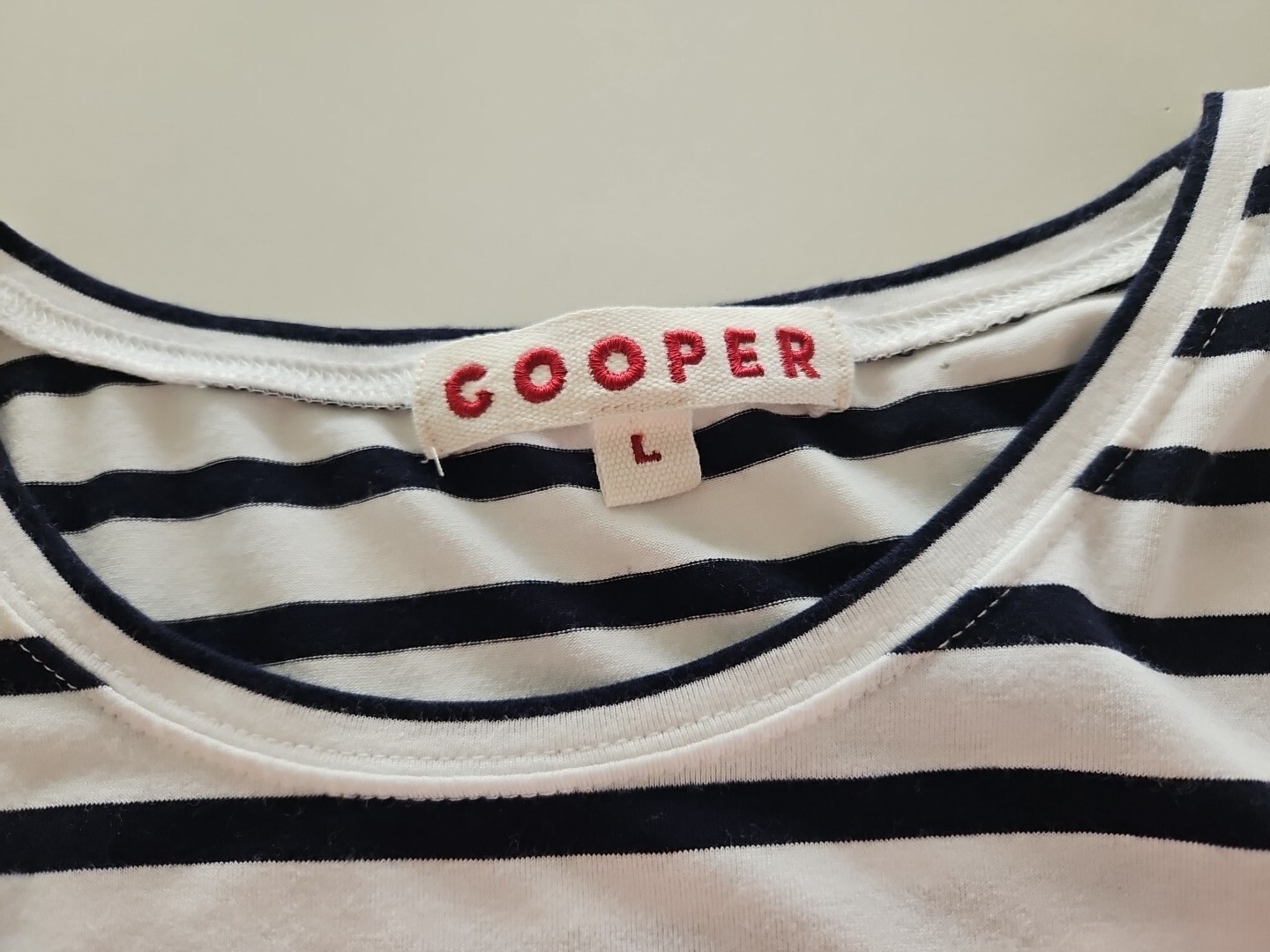 Trelise Cooper COOPER Midi Dress White With Navy Strpe Stretch Cotton