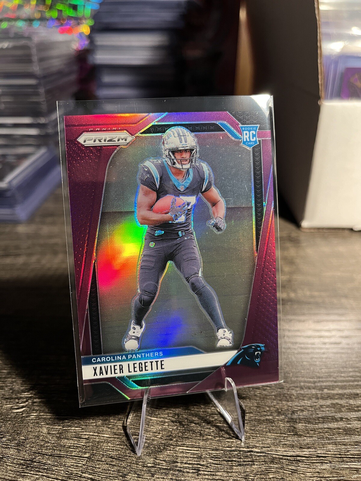 2024 Panini Prizm - Rookies Purple Prizm #398 Xavier Legette /125 (RC)