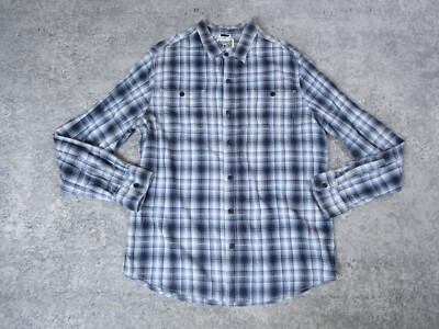 converse dress shirt Converse One Star Dress Shirt Mens Large Blue Plaid Long Sleeve Button Up
