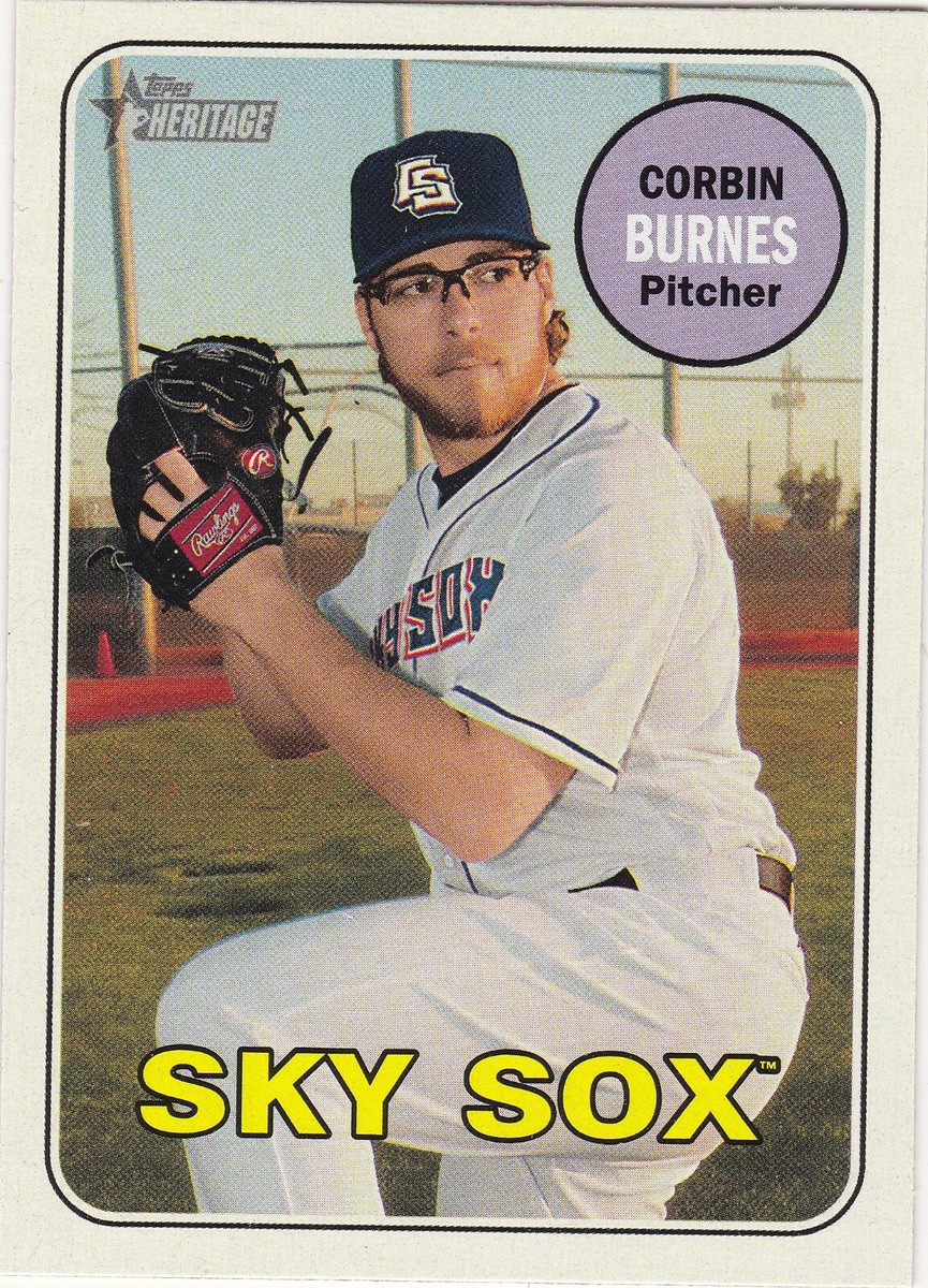 CORBIN BURNES SKY SOX 2018 TOPPS HERITAGE MINOR LEAGUE GLOSSY CARD