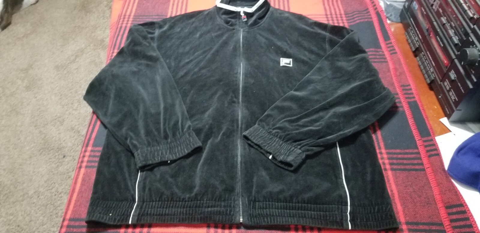 Giacche da pista Fila uomo in velluto nero XL delicatamente indossate