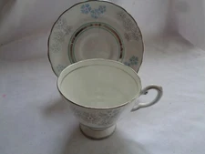 Vintage Made In England Tuscan Cup And Saucer With Silver Trim