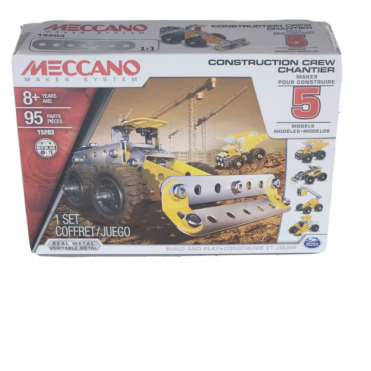 Meccano Maker System - Construction Crew 5 Models - 95 Parts - 15203 STEM 8+