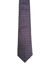 Envoy Men's Tie - Red and Blue Pattern - Imported Silk from Italy - Made in USA