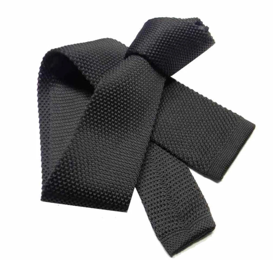 AVANTGARDEACCESSORI CRAVATTA NERA in MAGLIA moda cravatte TRICOT BLACK skinnyTIE uomo trend