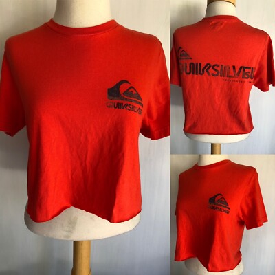 QUIKSILVER BOARDSHORT COMPANY Official Women's Surf Crop Top T-Shirt Size Small