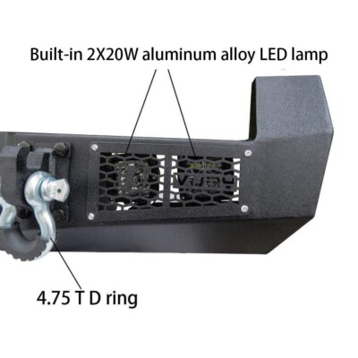 Steel Front & Rear Bumper Kit For Toyota Tacoma 2005-2015 - W/ LED Lights, D-Rings, Winch Plate