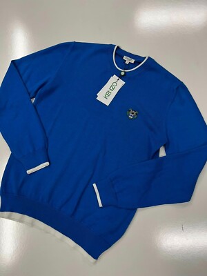 BNWT KENZO Tiger Crest Crewneck Knit in royal rrp£215