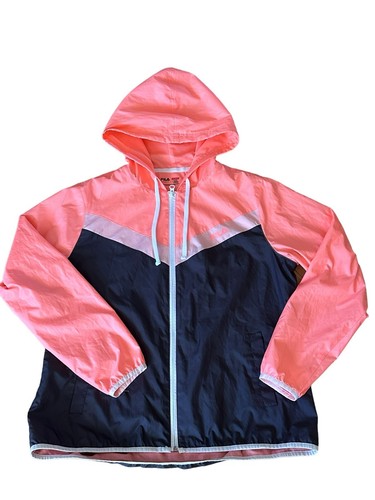Fila Sport Windbreaker Navy Pink Live in Motion Zip Jacket MSRP $55 Womens L - Picture 8 of 8