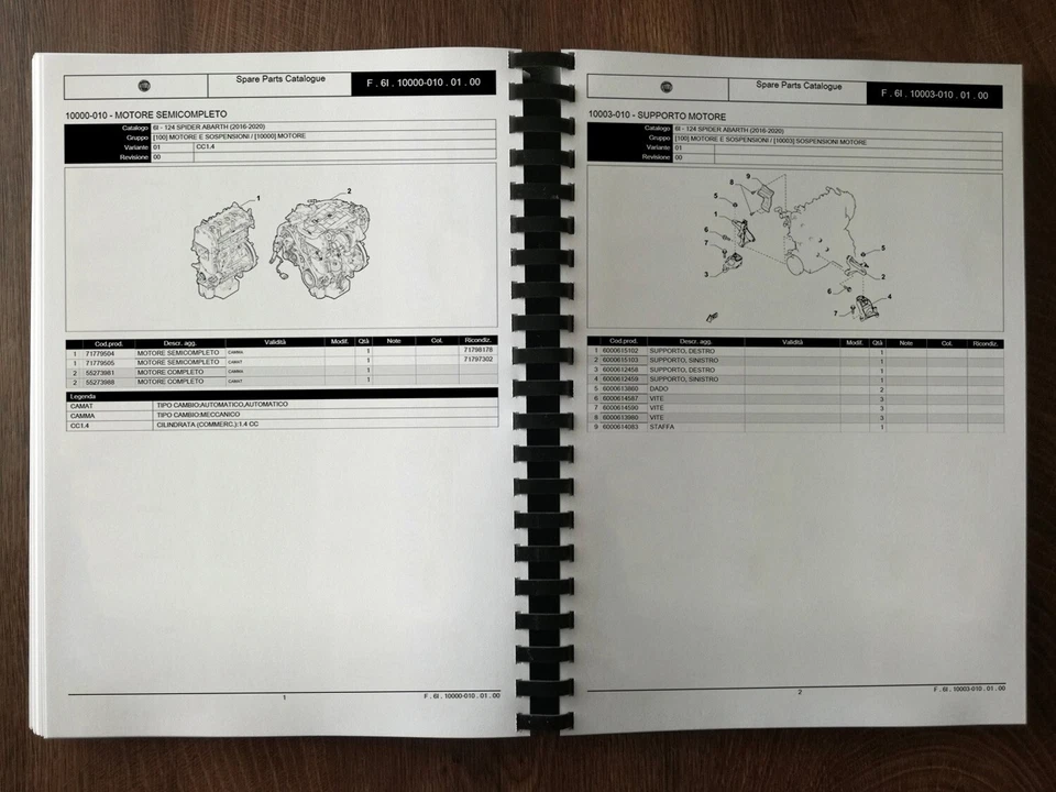 124 Spider Abarth 2016-2020 Catalogo Parti di Ricambio  6-I - Immagine 2 di 4