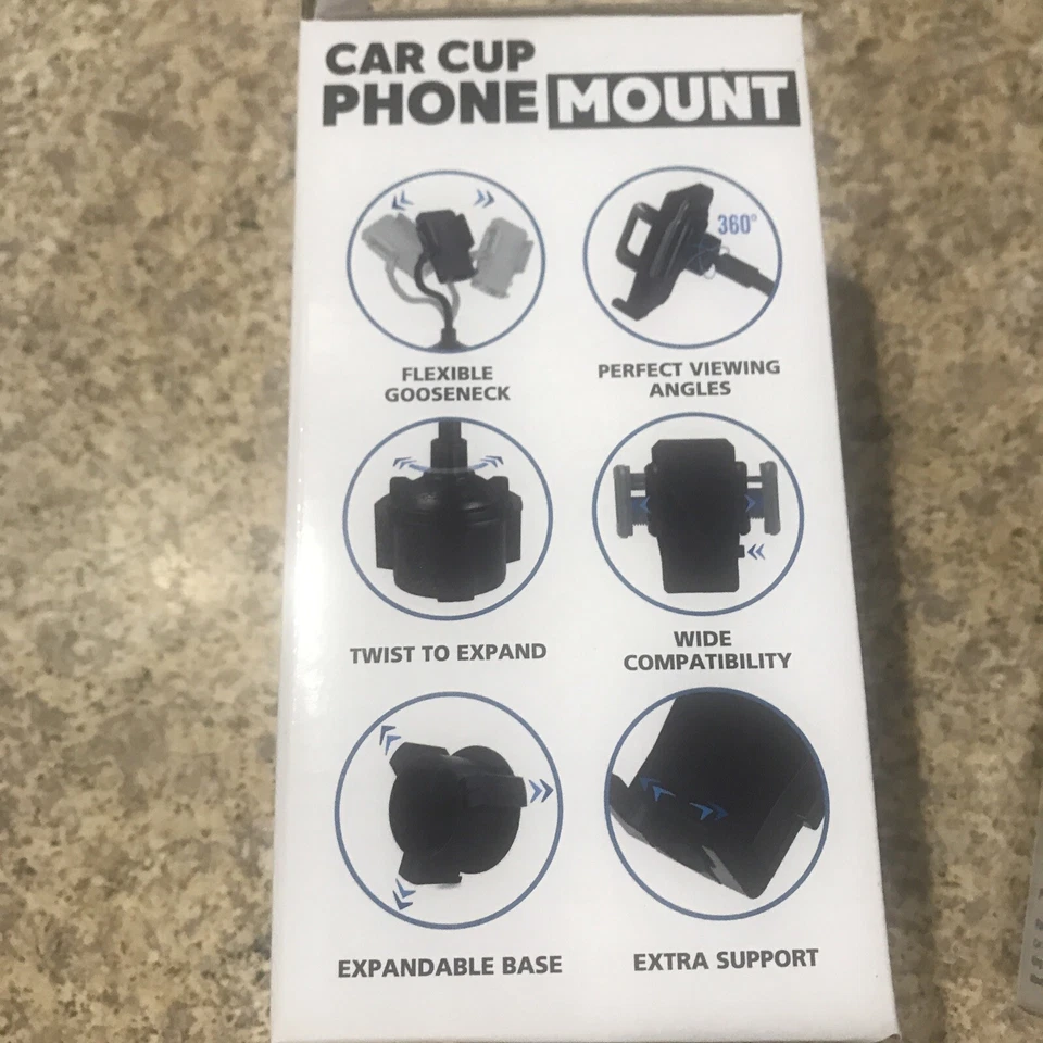 Universal Car Cup Drink Holder Stand Cradle Adjustable 360 Cell Phone Mount Clip - Image 3 of 4