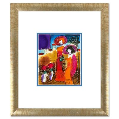 Moshe Leider, Framed Original Mixed Media Watercolor Painting, Hand Signed