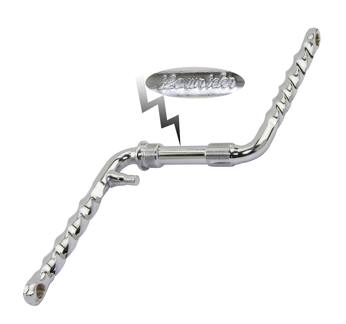 Bicycle Original Lowrider W LOGO One Piece Crank 6-1/2" Twisted Chrome Lowrider 