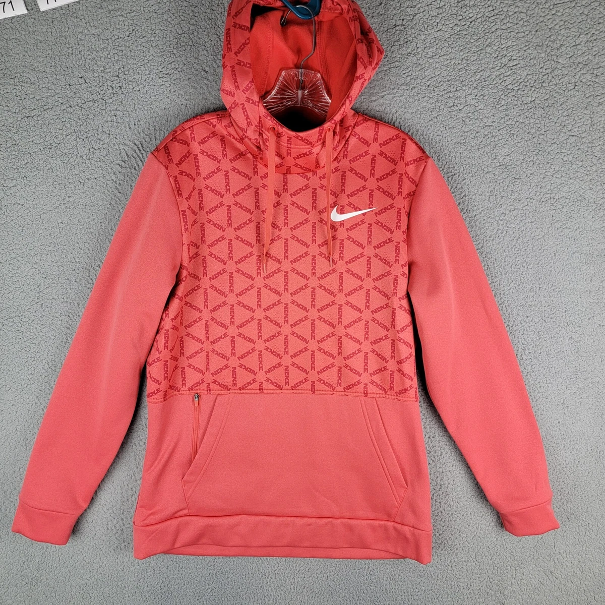 Red nike hoodie with swoosh cheap all over