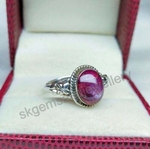 Natural Star Ruby Ring 925 Sterling Silver Ring Handmade Fine Ring All Size - Picture 3 of 10