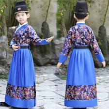 Chinese Kids Boys Tang Suit Hanfu Jinyiwei Embroidered Swordsman Kung Fu Ethnic