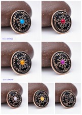 10X Western Solid Gold Floral Rope Side Turquoise Leathercraft Belt Concho 1"