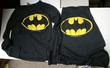 Vintage BATMAN Kids Pajama Shirt and Cape Set  PCA Apparel Size 10 black