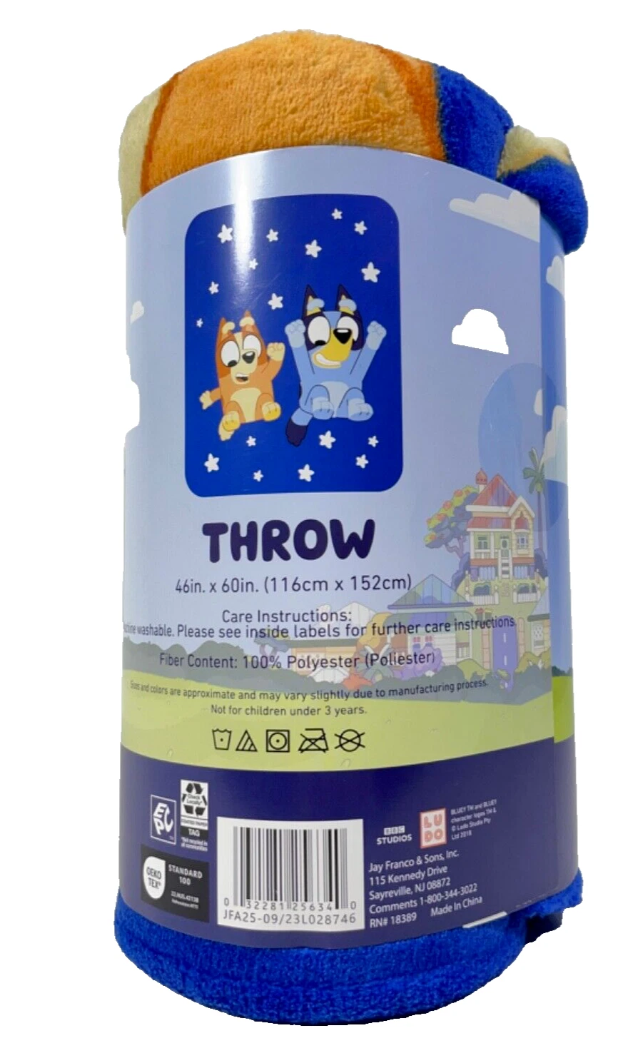 BlueyDad & Bingo Stars Fleece Throw Blanket 46" x 60"