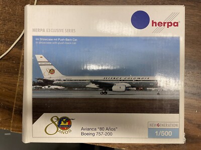 Herpa Wings 1:500 Avianca Boeing 757-200 N321LF (510103) Die-Cast Model Plane