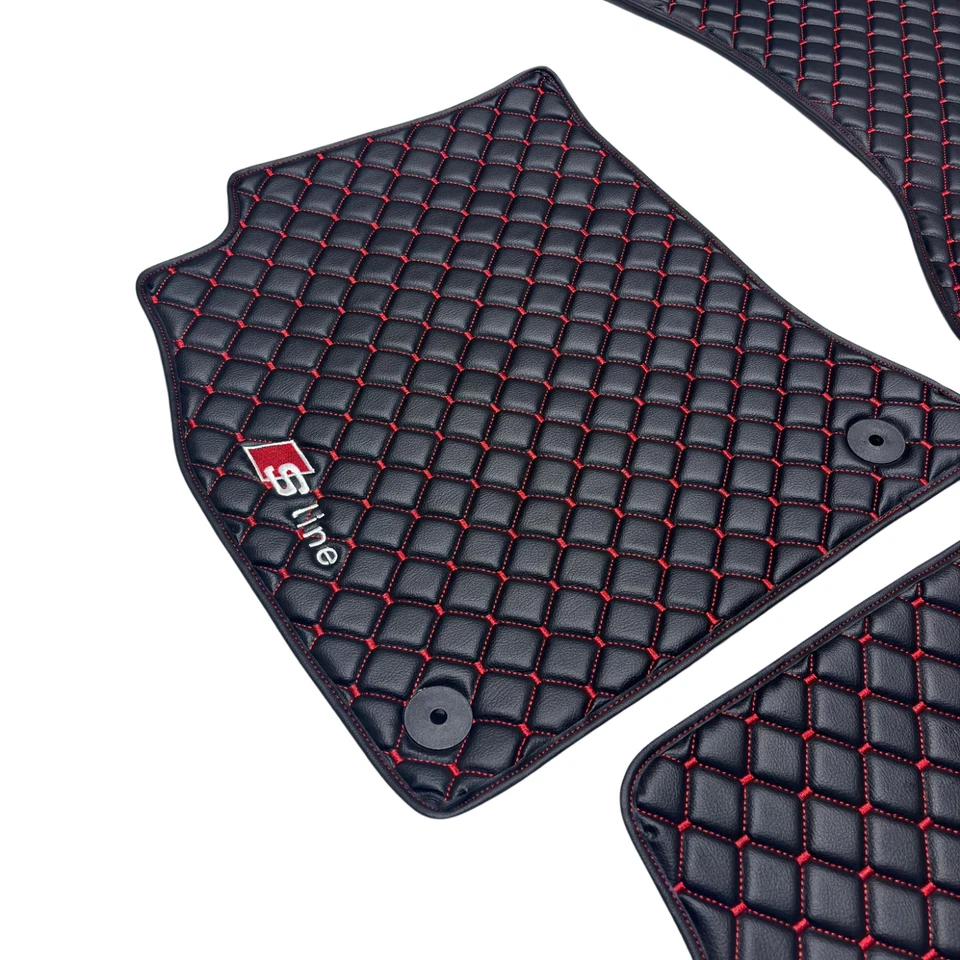 Alfombrillas de cuero de lujo para coche Audi A1-A3-A4-A5-A6-A7-A8-S-RS-Q2-Q3-Q5-Q7-Q8 Foto 2 de 4