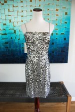 Nordstrom ADRIANNA PAPELL Beaded Sequin Slvr/Gry Dress Size 2 New With Tags