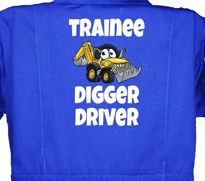 ACCE PRODUCTS Trainee Digger Driver Col Excavator Toddler, Childrens, Kids, Coverall, Overalls