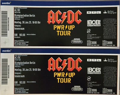 2x AC/DC Tickets Berlin PWR UP TOUR 30.06.2025 AC DC Stehplatz ...