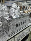 Crushed Crystal Diamond Silver Bread Bin Box Jar Kitchen Storage Container- 35cm
