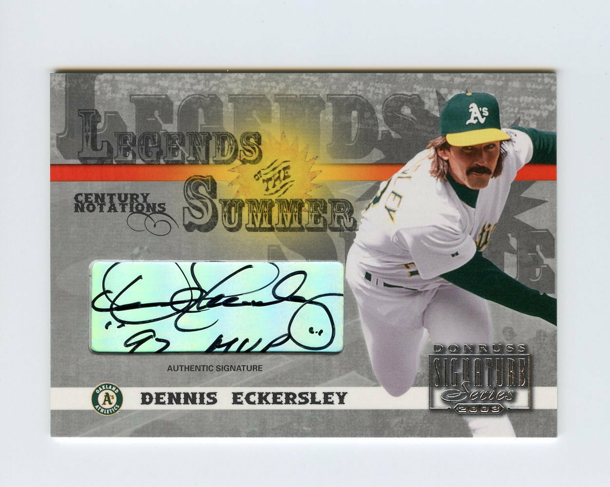 Dennis Eckersley 2003 Donruss Legends Of Summer 066/100 Century Notations Auto