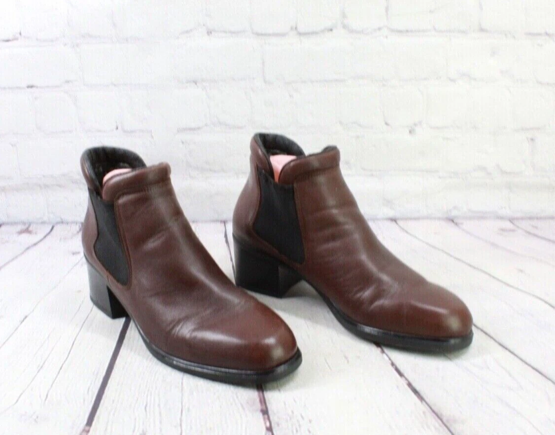 Rieker Women s Brown Leather Side Stretch Chelsea Ankle Boots Size