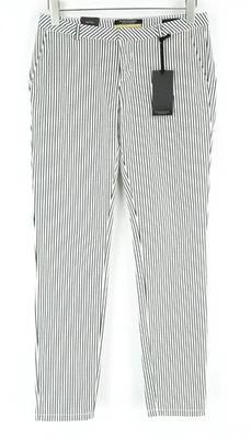 Maison Scotch Pantalon Femme W27/L32 Slim Fit Rayé Noir Et Blanc Chino - Photo 1/4
