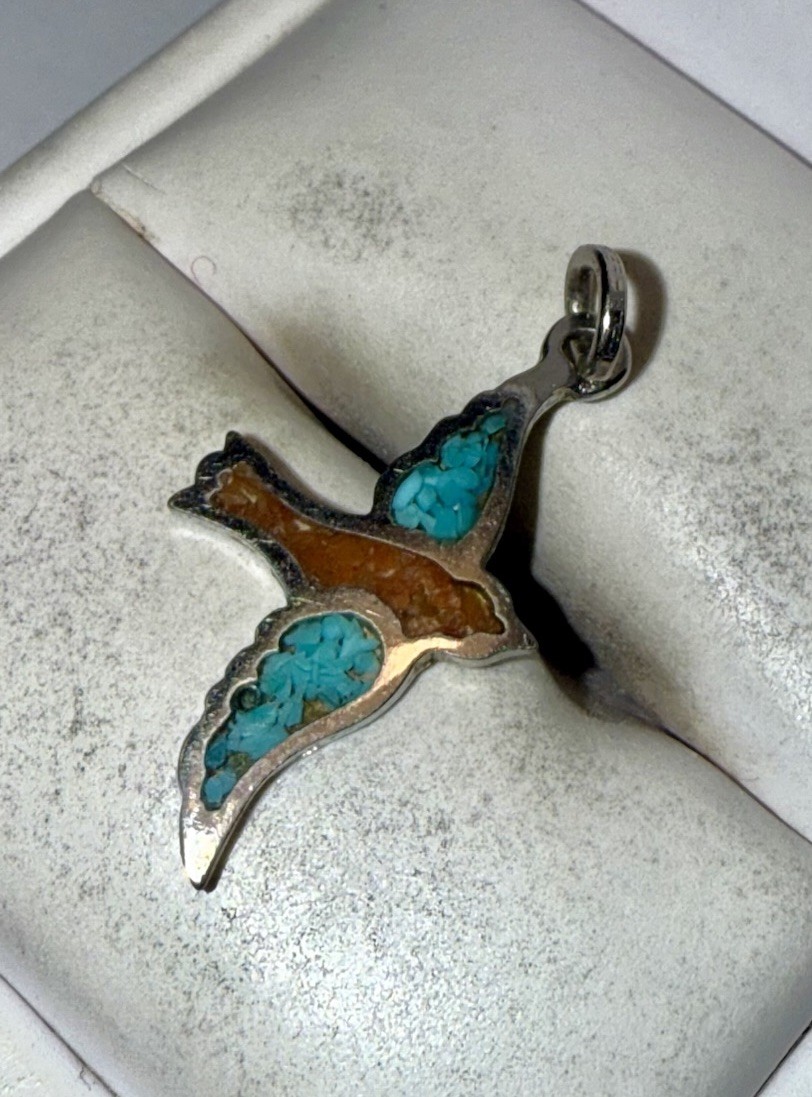 Vintage Native American Solid Sterling Silver Tur… - image 1