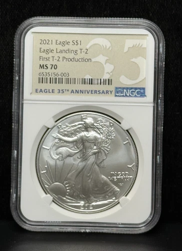 NGC MS70 2021 American Silver Eagle T-2 One Dollar Silver Coin -003