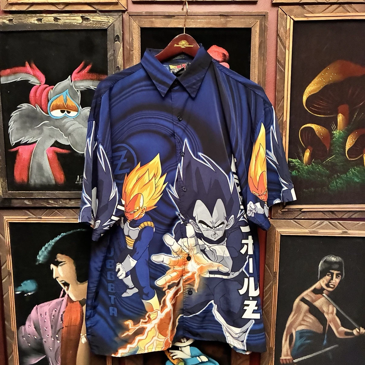 Preços baixos em Camisas masculinas casuais com botões Dragon Ball