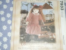 McCALL'S 7933 CRAFTS 18" JOINTED DOLL & CLOTHES & BLOOMERS PATTERN-UNCUT