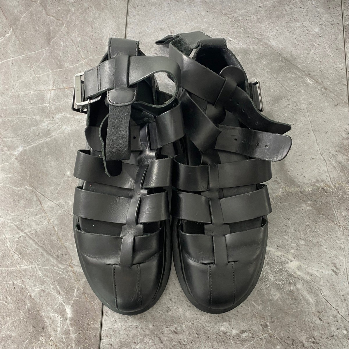 Dr. Martens Unisex Geraldo Leather Gladiator Sandals Black Brando 9 US M / 10USL Dr. Martens Geraldo Black Leather Gladiator Sandals Womens  main image 4