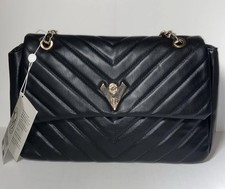 NWT Valentino Orlandi Shoulder Bag Womens Black Quilted Chain Strap V-2001