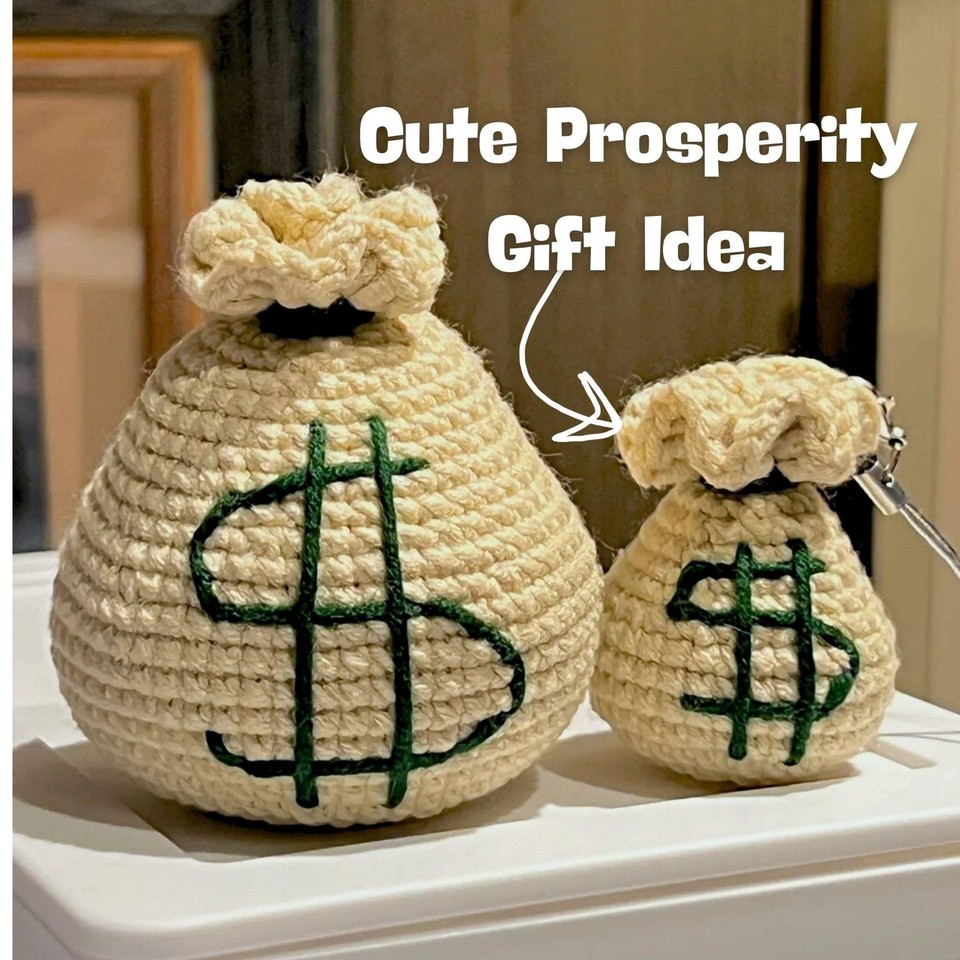 Crochet, Money Bag, Lucky Coin Keychain, Cute Charm | eBay