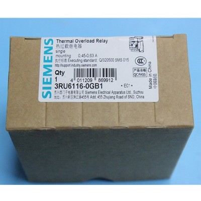 Neu SIEMENS Thermisches Überlastrelais 3RU6116-0GB1 Strom 0.45-0.63A