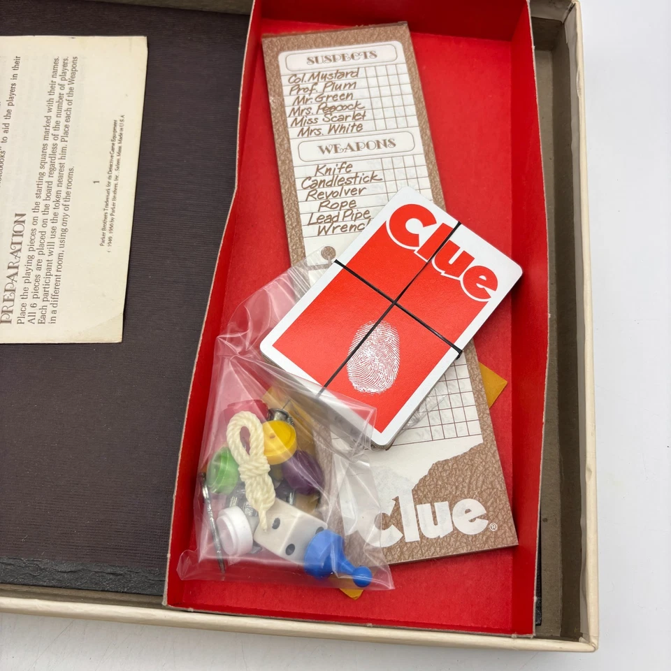 Juego de mesa clásico detective Parker Brothers 1972 vintage pista completa Foto 4 de 4