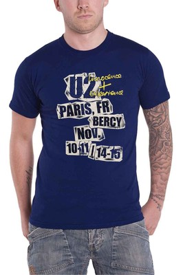 U2 T Shirt I+E Paris Event 2015 Tour Nue offiziell Herren Dark Navy Blau ex Tour