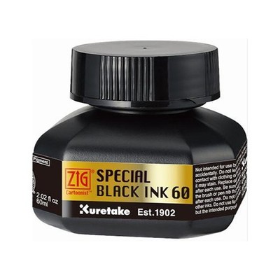 Kuretake ZIG Cartoonist Special Black Ink - 60ml CNCE106-6