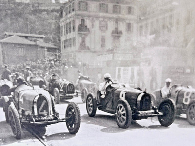 Monaco Grand Prix 1929 Bugatti Archiv Qualität Leinwanddruck 24x18 Holz montiert 