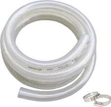 3/4" ID x 1" OD - 10 Ft High Pressure Braided Clear PVC Tubing Flexible Vinyl