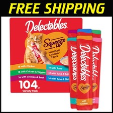 Delectables Squeeze Up Variety Pack, Lickable Cat Treats 