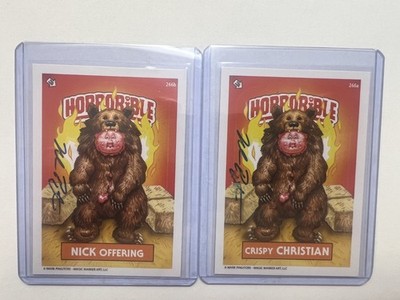 Horrible Kids Nick Offering/Crispy Christian 2 Card Set Signed by Mark Pingitore