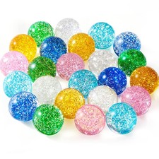 Glitter Bouncy Balls, 24Pcs 32mm Bouncy Balls for Party Favors